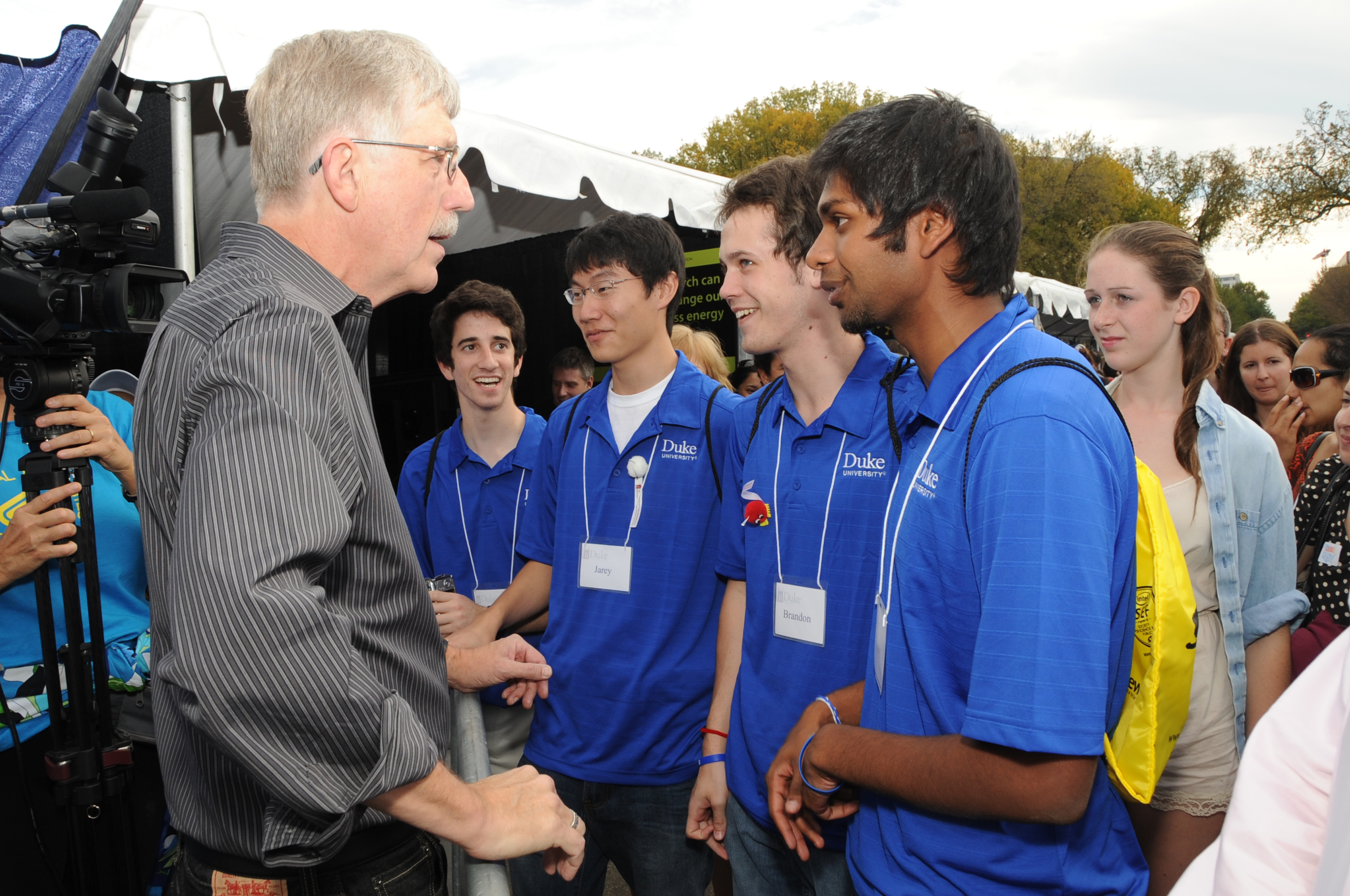Dr. Francis Collins speaks to Duke University students