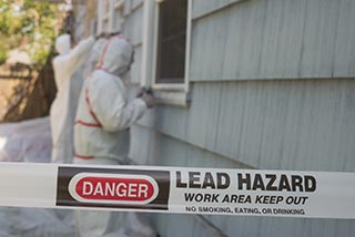 Lead abatement with "danger" tape