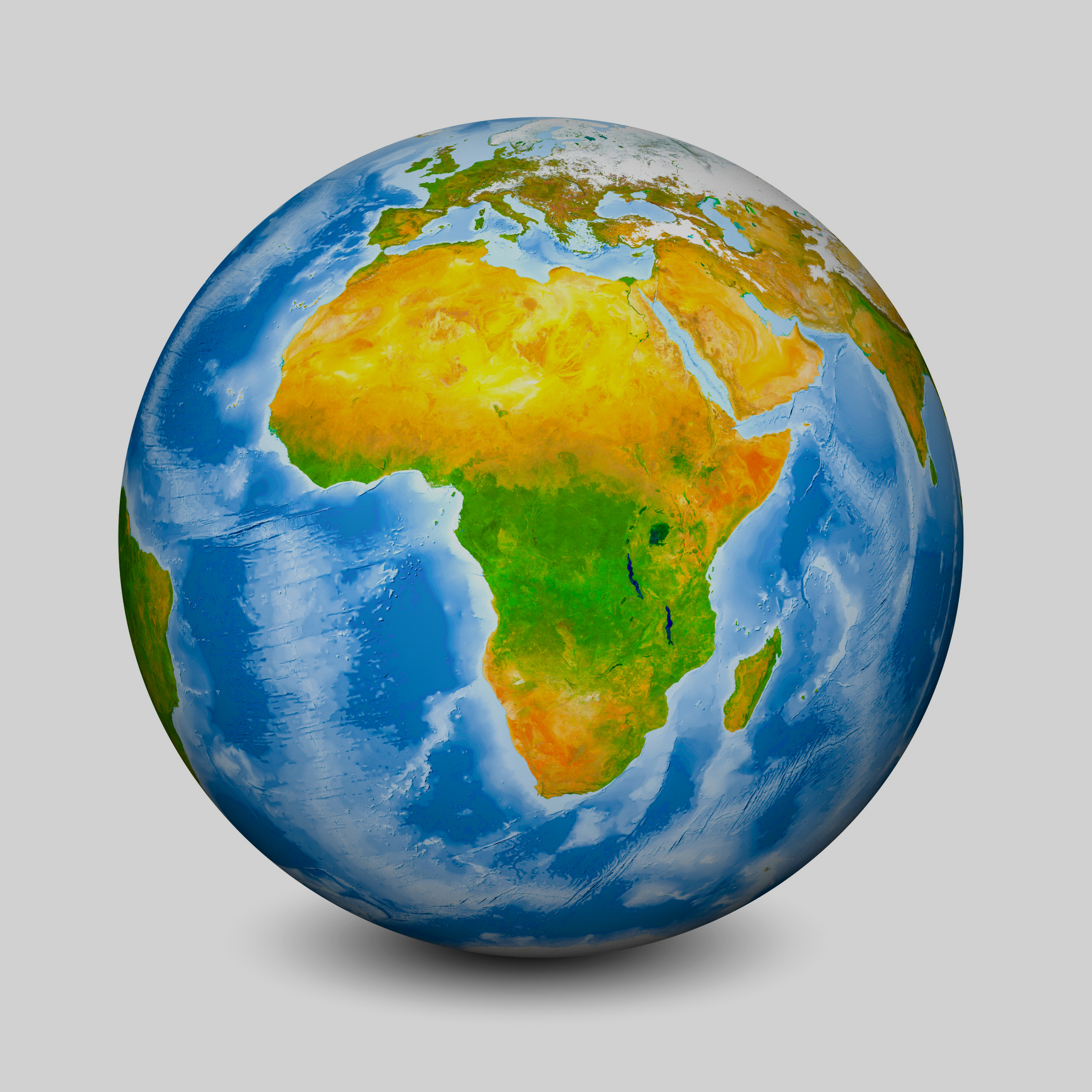 Globe focused on Africa