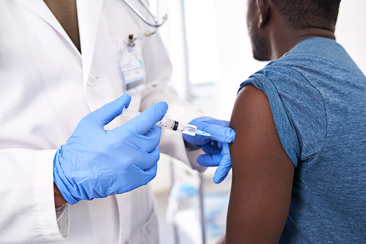 Man getting a vaccine