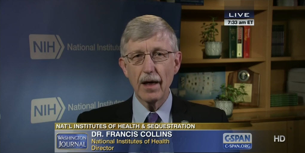 video screenshot of Dr. Francis Collins.
