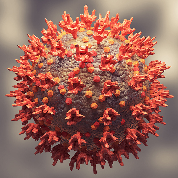 Microscopic view coronavirus omicron variant