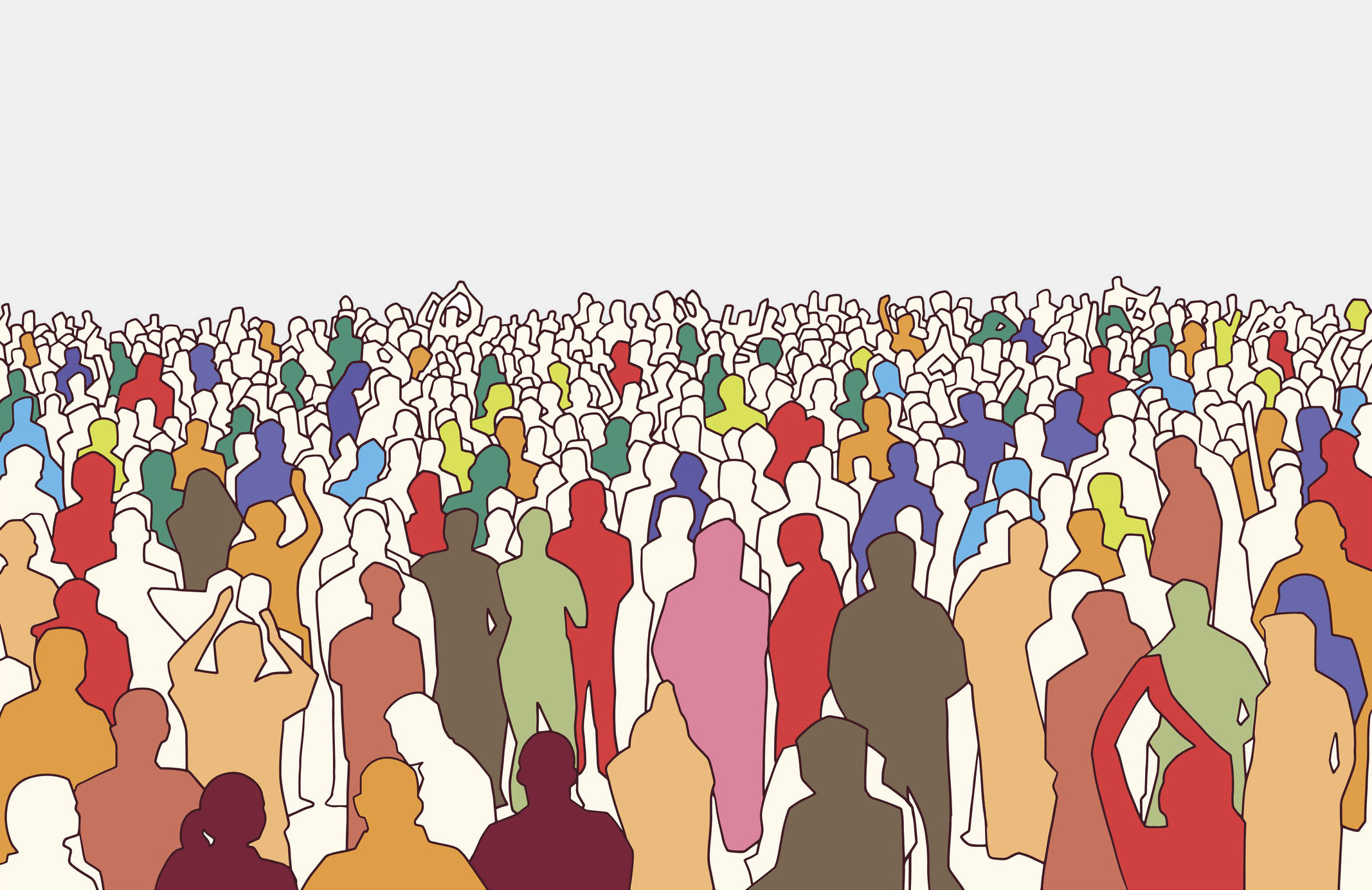 Illustration of people in a crowd