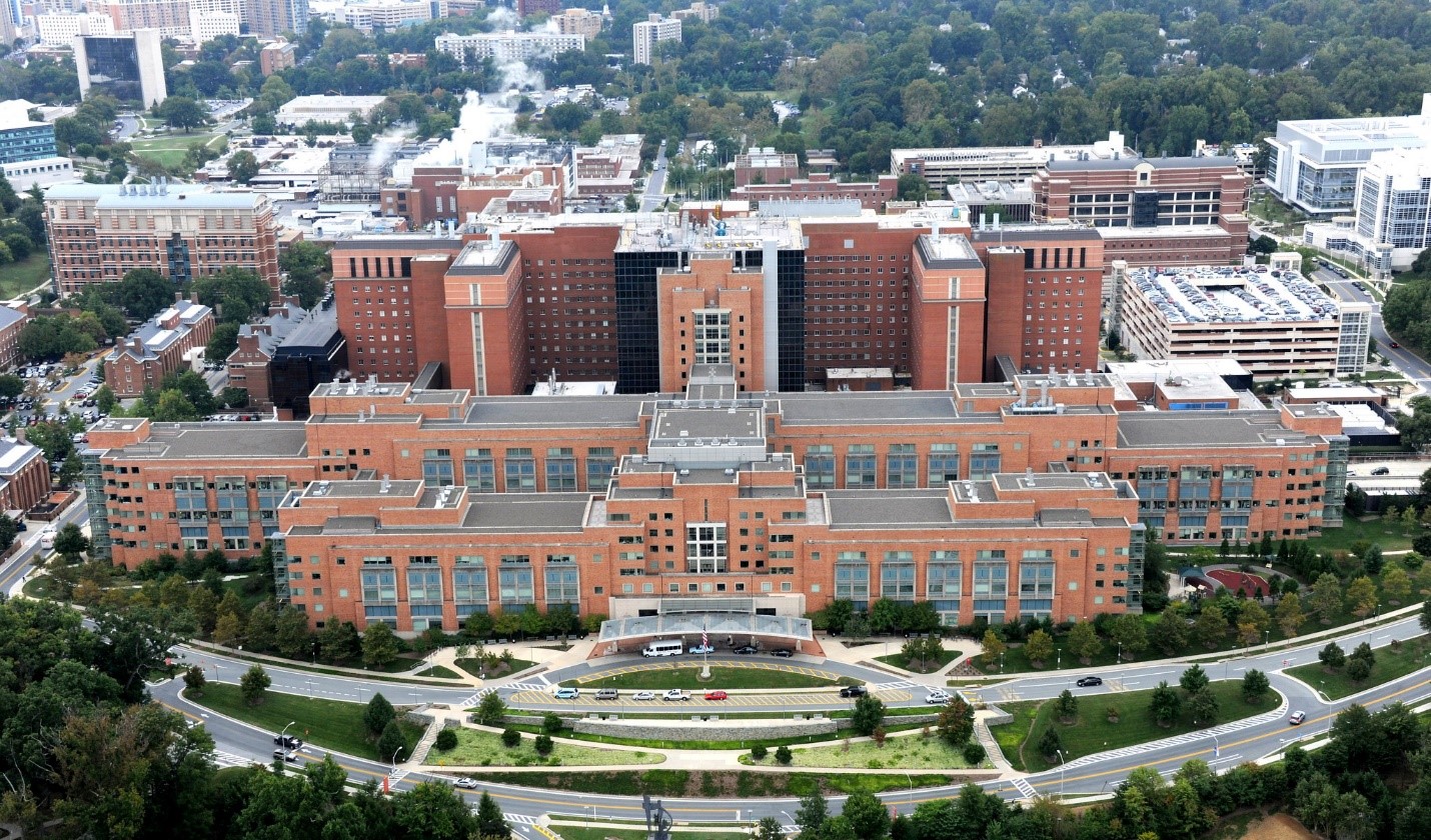 photo of the NIH Clinical Center from above.