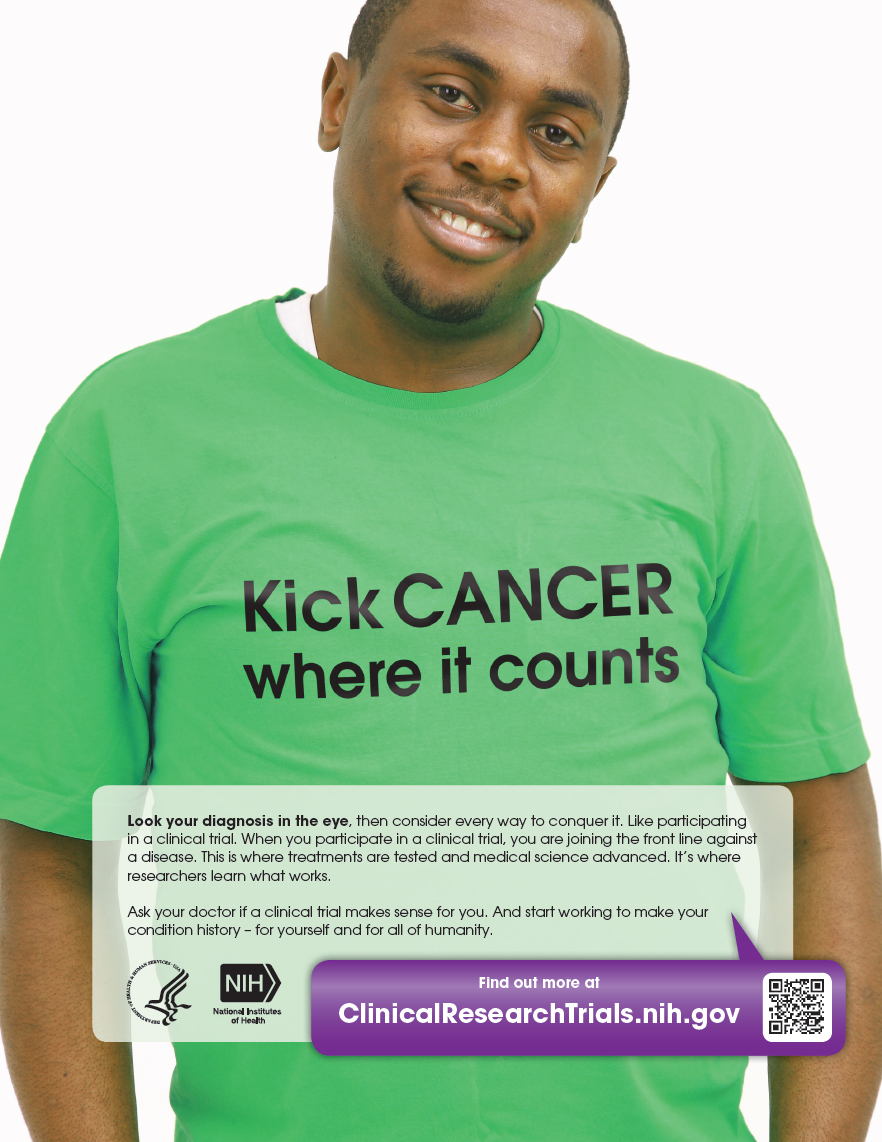 “Kick Cancer Where It Counts.” poster