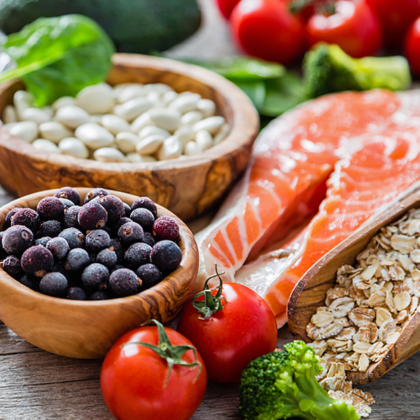 An assortment of healthy food