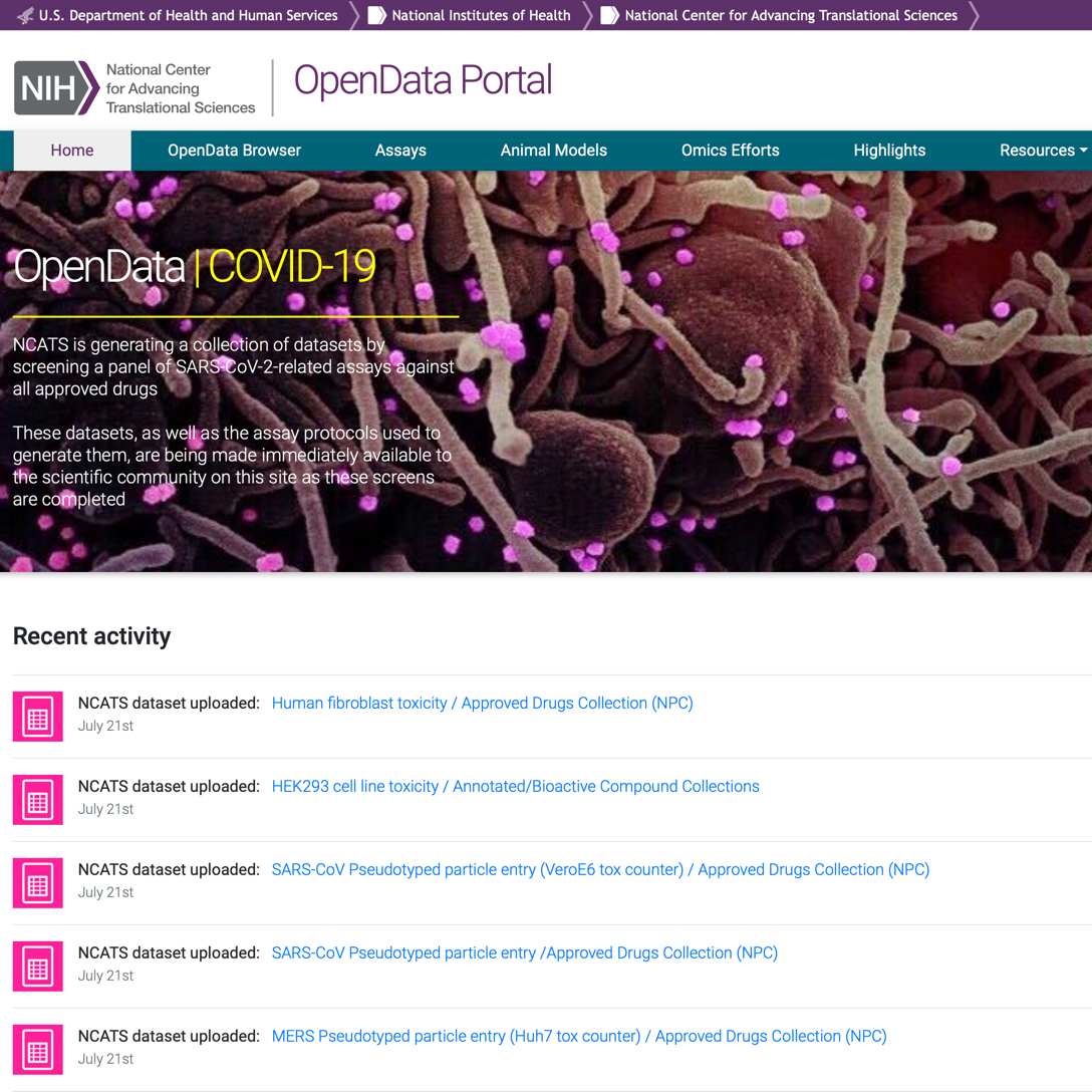 Screenshot of the OpenData Porta