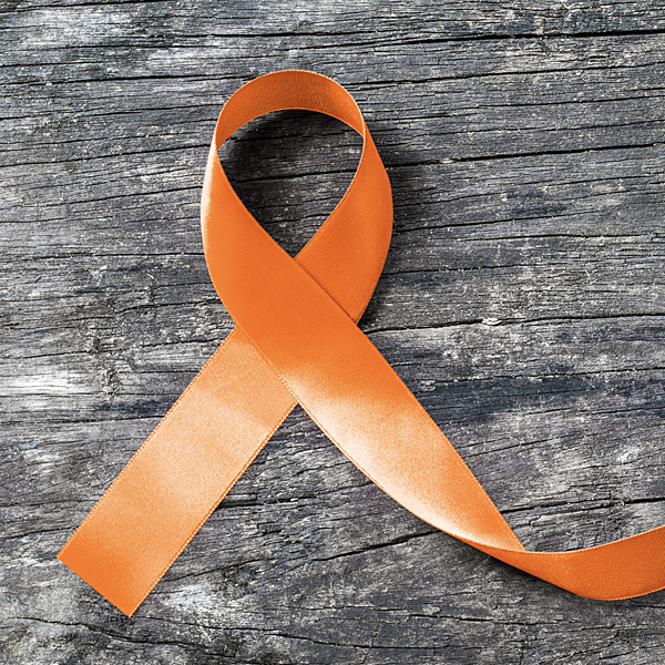 An orange COPD awareness ribbon