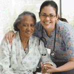 Senior woman with her doctor.