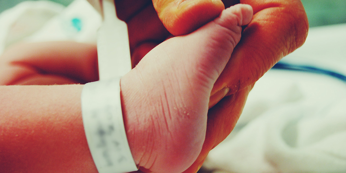 Premature infant's foot.