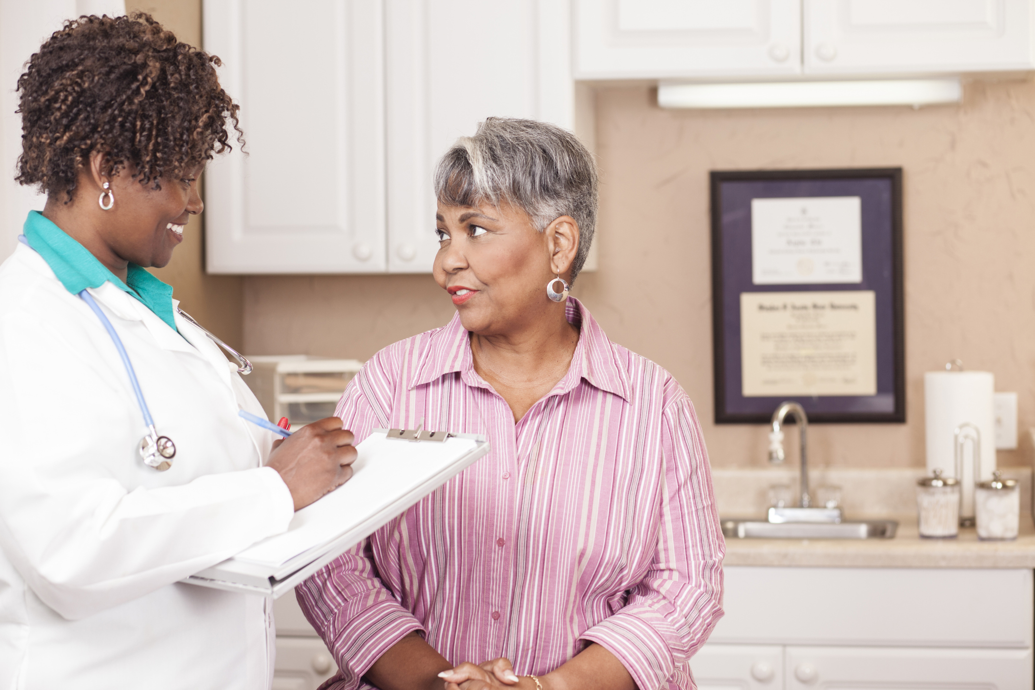 A woman and her doctor