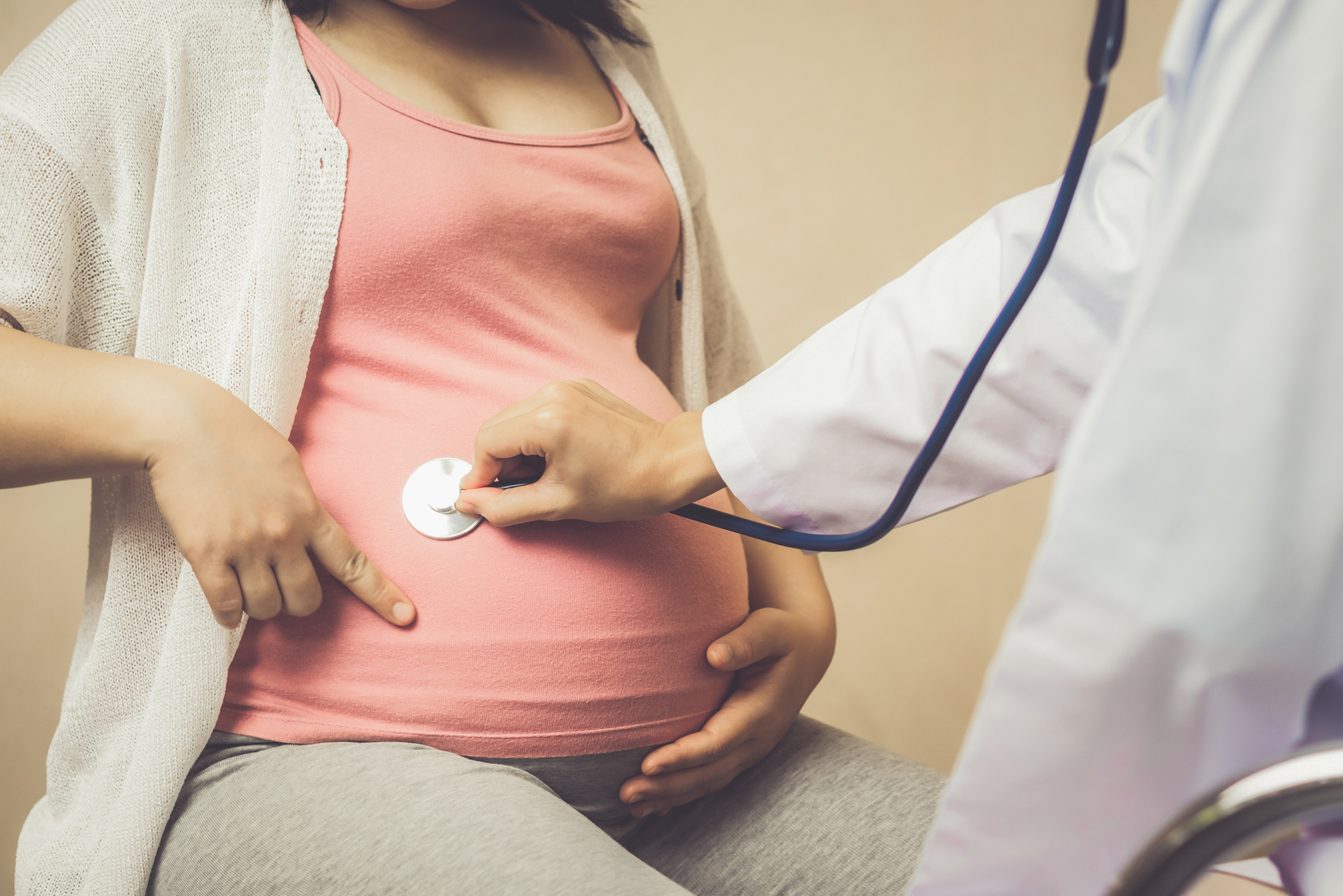 Pregnant woman at doctor