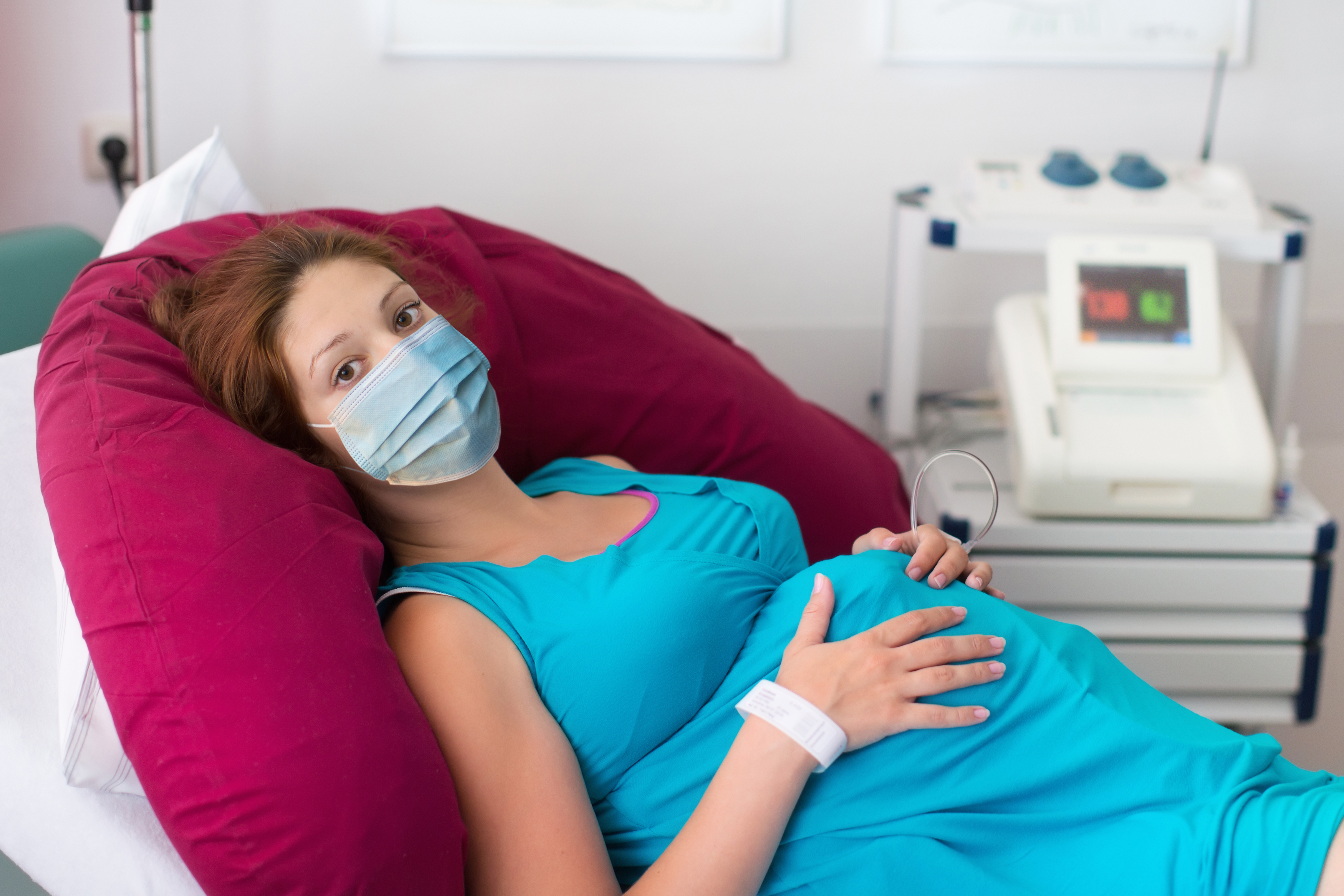 Pregnant woman at the doctor.