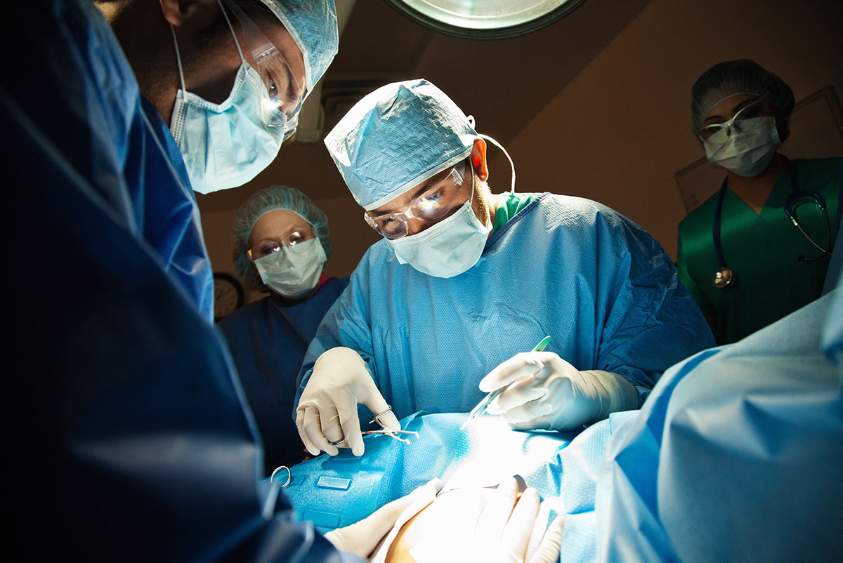 A woman getting a c-section