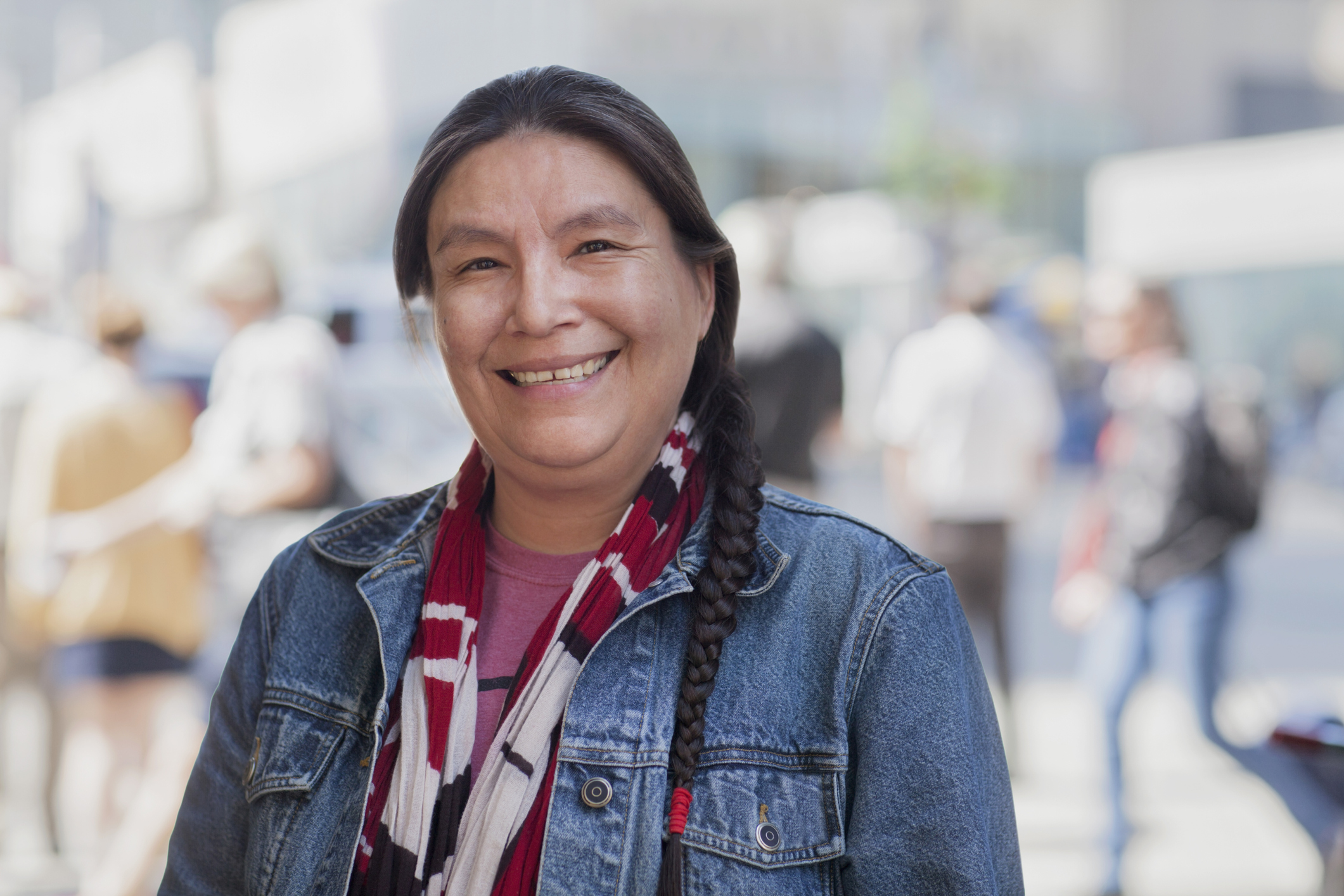 Native American lady street portrait - stock photo