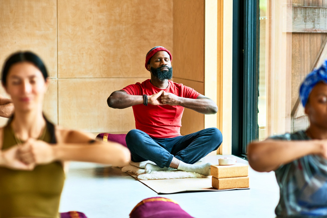 A man doing yoga