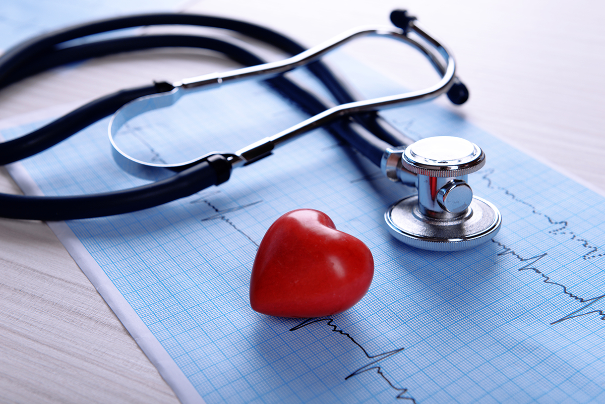 Image of a stethoscope and a red heart