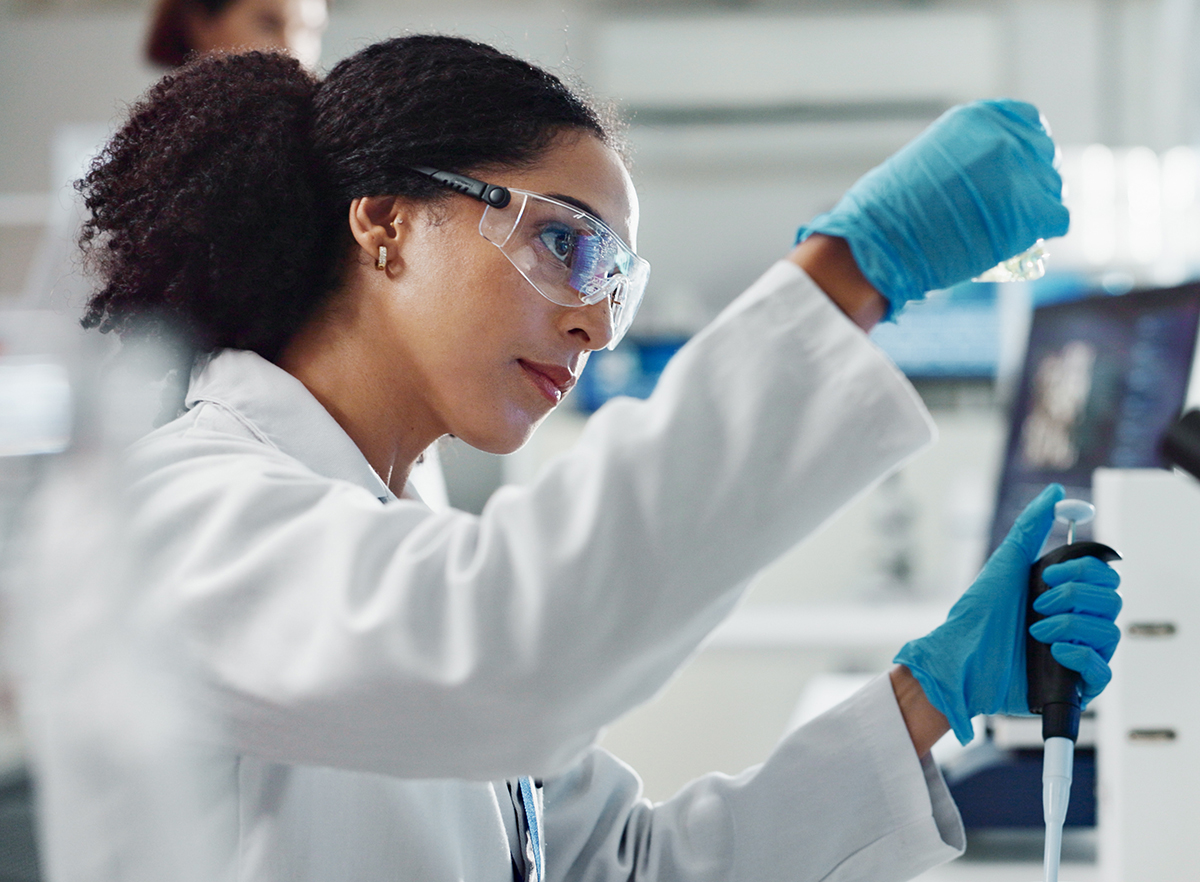 Image of a scientist in a lab.