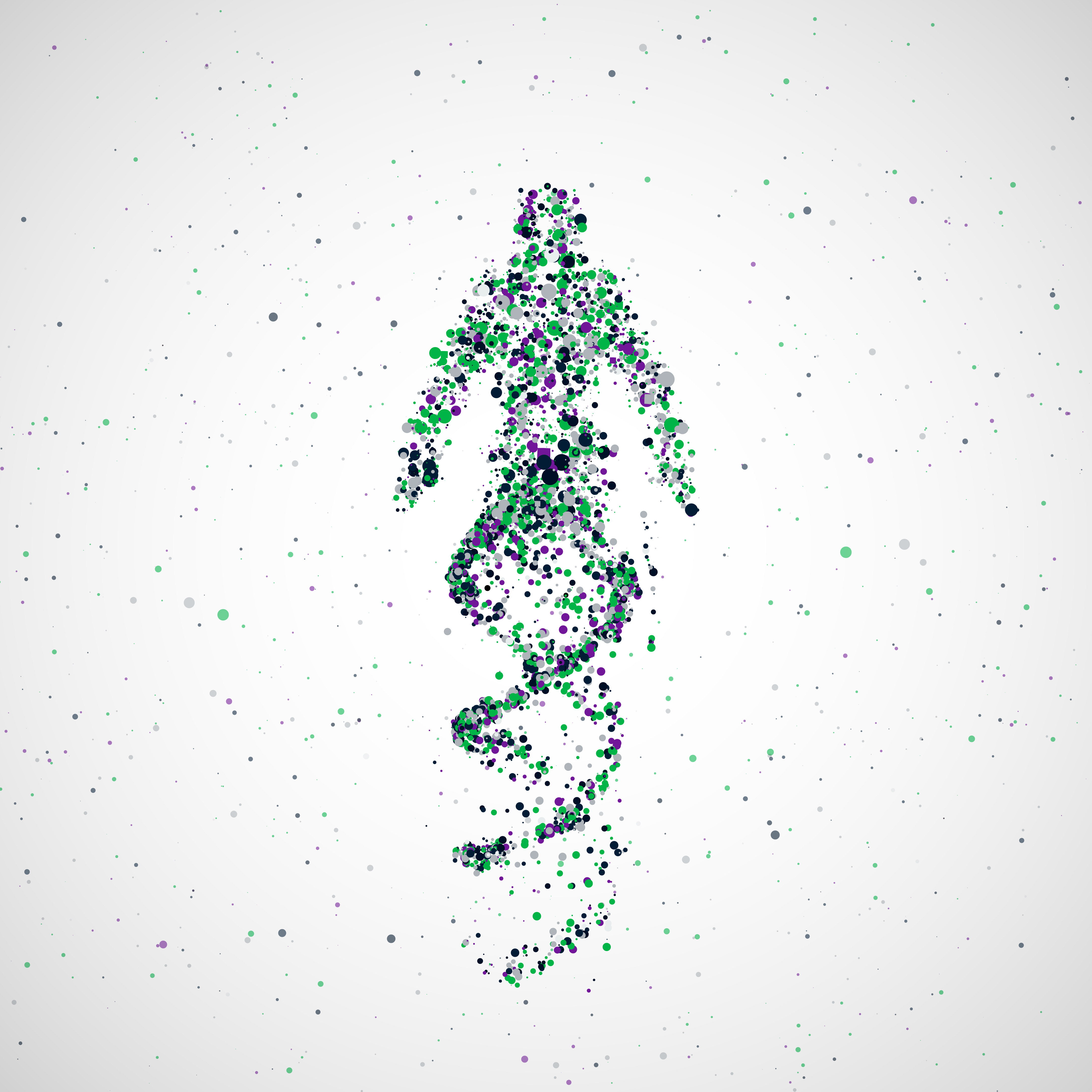 Illustration of person made of DNA.