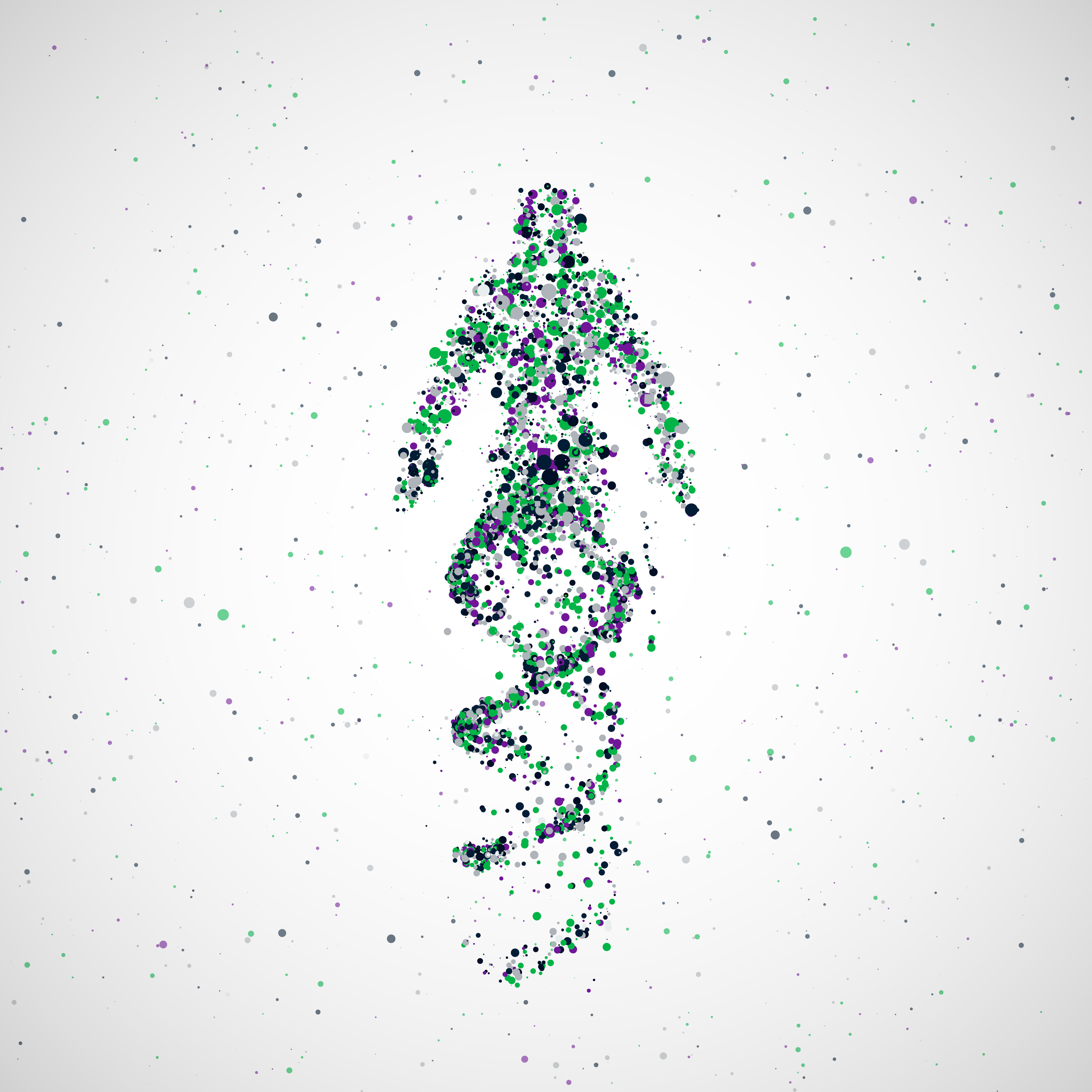 Illustration of person made of DNA Illustration of person made of DNA.