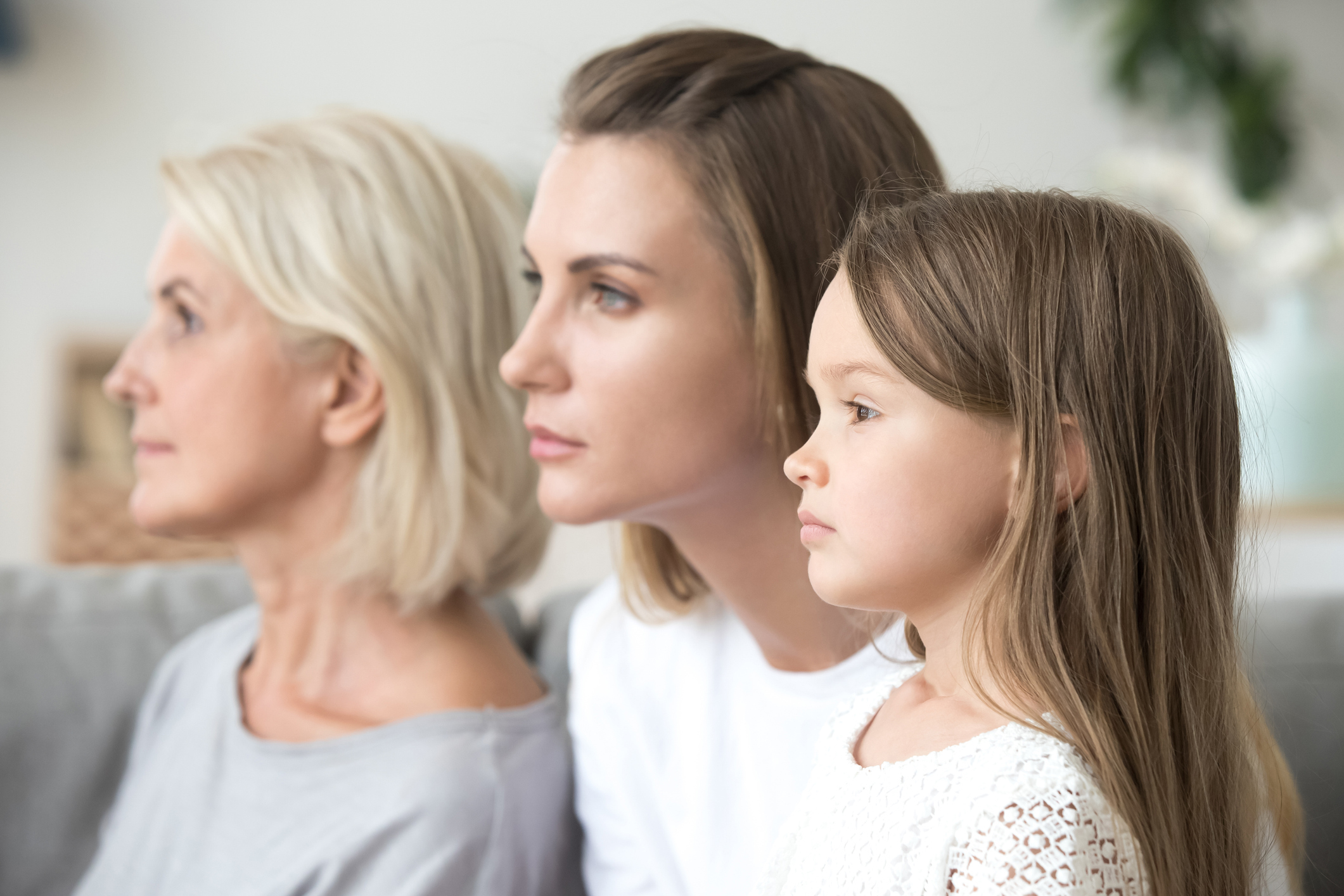 Portrait of grandmother, mother, and daughter Portrait of grandmother, mother, and daughter
