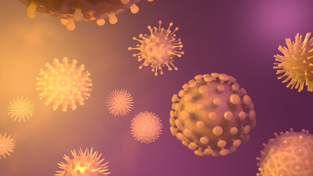 3D rendering of different types of viruses