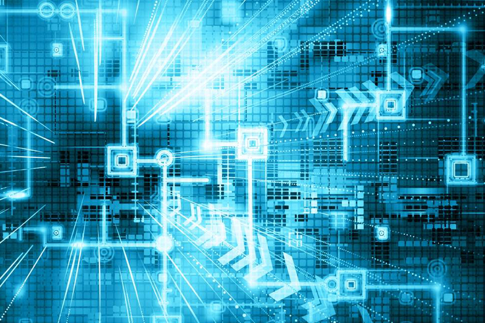 Abstract illustration representing data and networking.