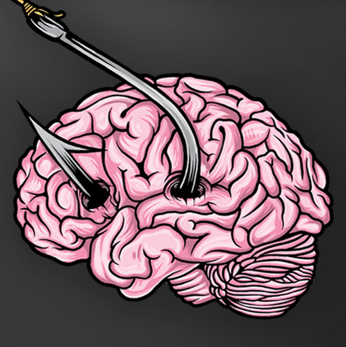 Brain with fish hook