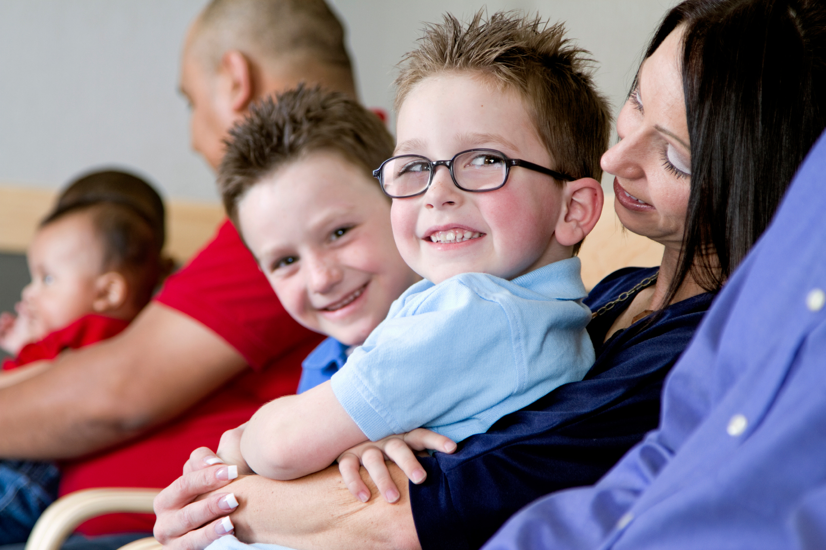 Family in waiting room.