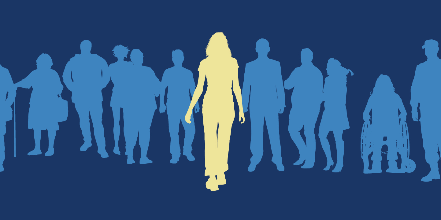 Silhouette of a group of people