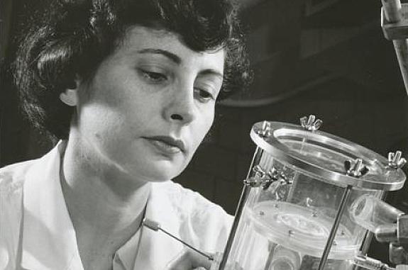 Dr. Nina Braunwald holding medical equipment; Dr. Braunwald was the first woman to perform open-heart surgery.