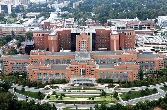 photo of the NIH Clinical Center from above.