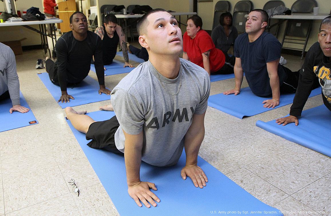 Image of veterans at a yoga class
