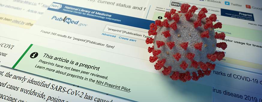 Coronvirus on screenshot of NIH preprint pilot