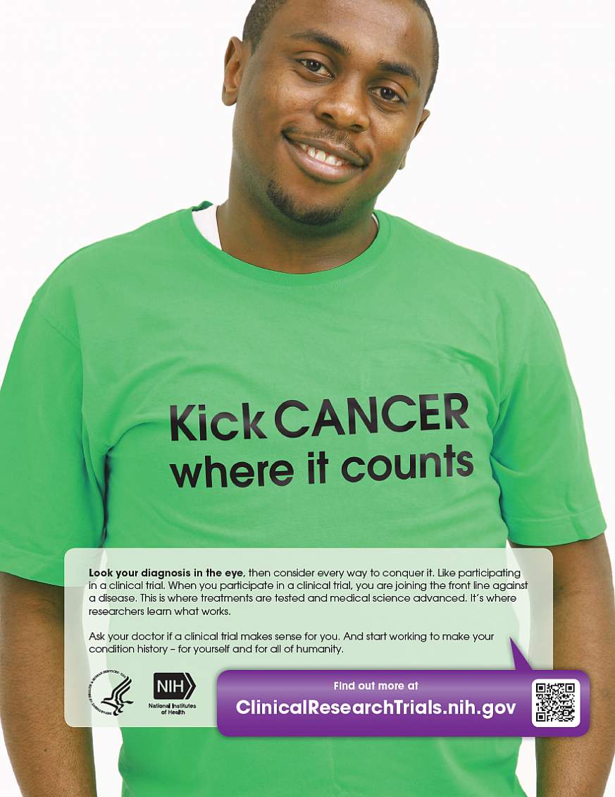 “Kick Cancer Where It Counts.” poster