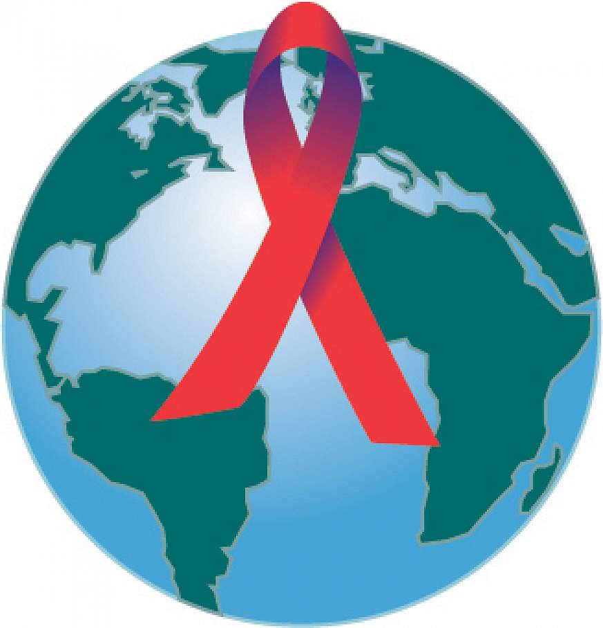 HIV Vaccine Trials Network logo - image of a crossed red ribbon superimposed over a globe.