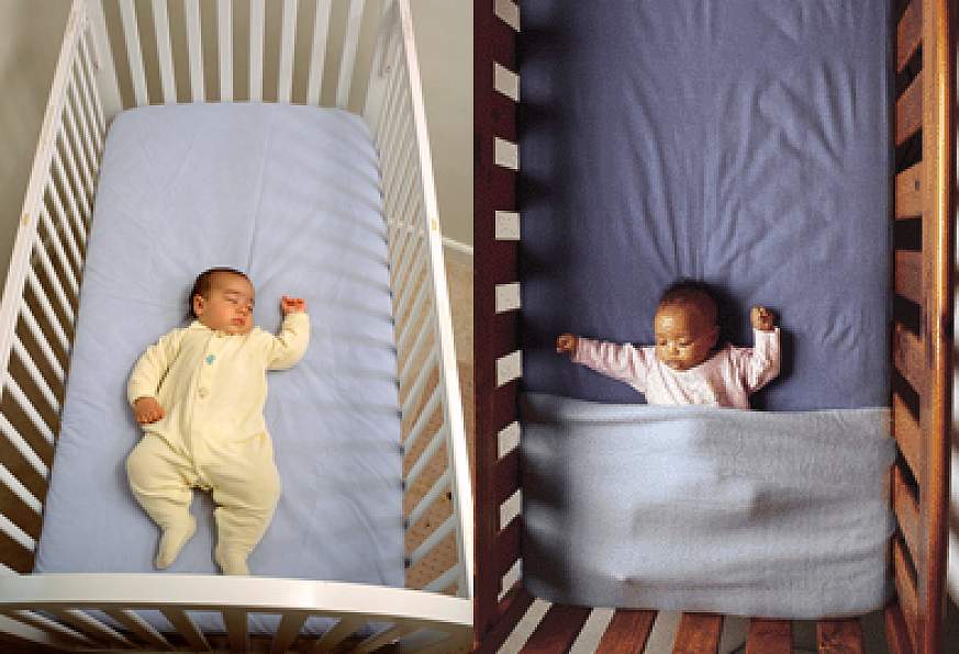 Infants positioned on backs for sleep.