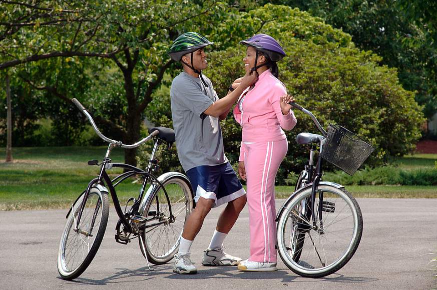 Couple on bike ride
