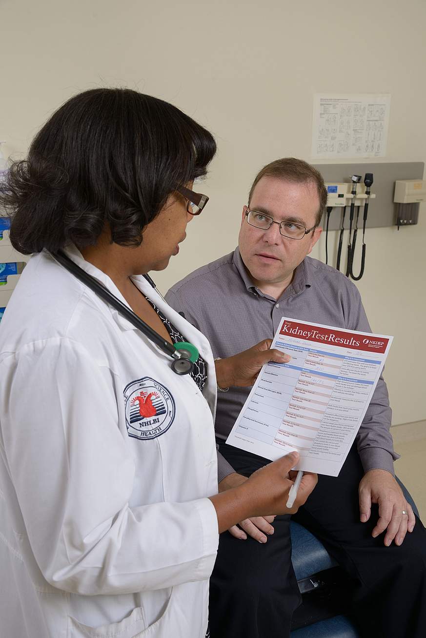 Image of a patient and health care provider