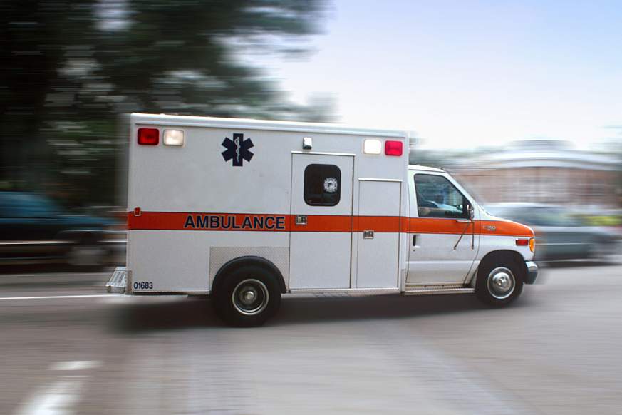 Ambulance racing to the emergency room