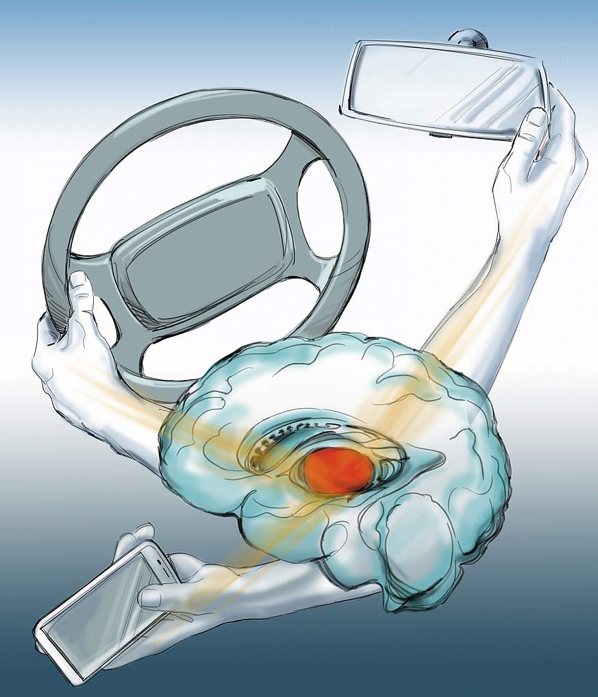 Graphic of a distracted brain