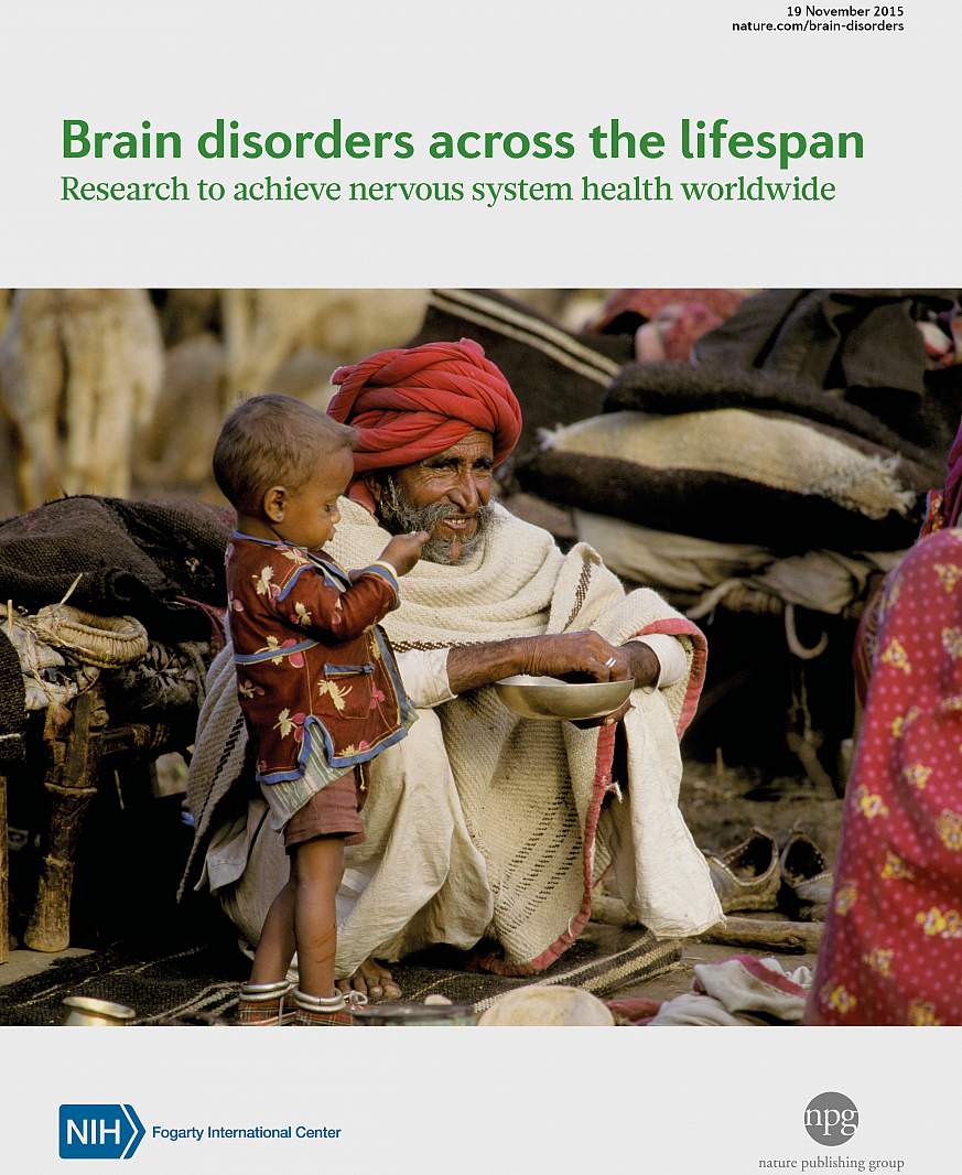 Cover of supplement to journal Nature, titled Brain Disorders Across the Lifespan: Research to achieve nervous system health worldwide