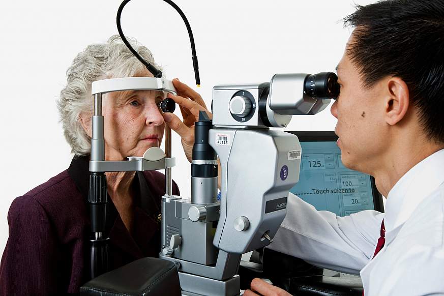 image of a patient having an eye exam