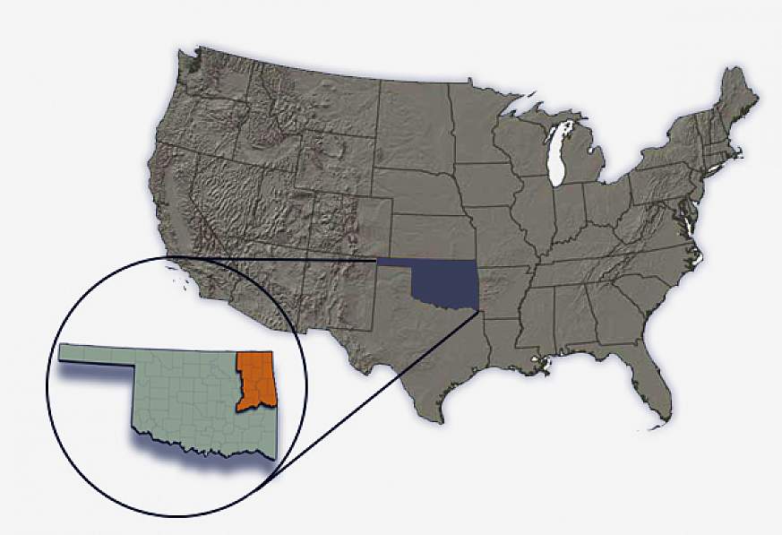 Image of a map of Cherokee Nation territory