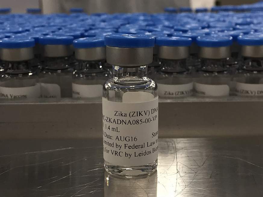 Image of a vial of experimental Zika vaccine