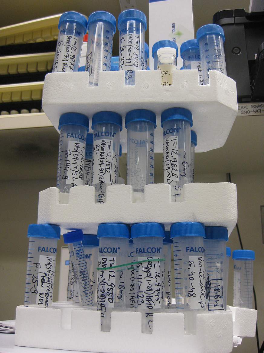 A stack of test tubes.