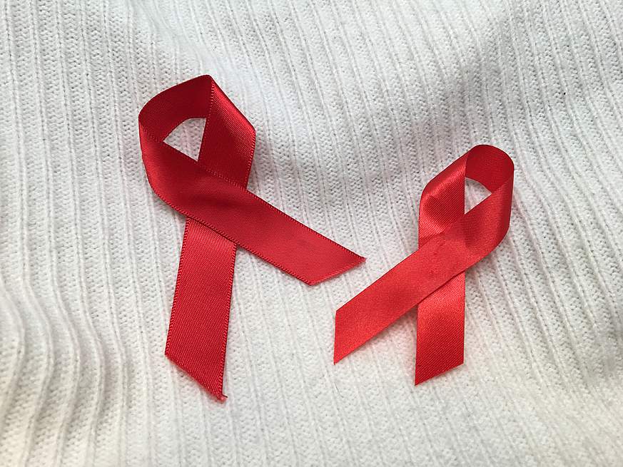 Two AIDS awareness ribbons.