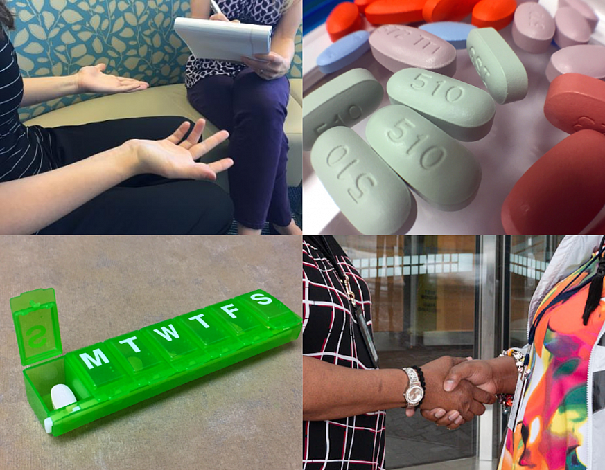 Collage of HIV care