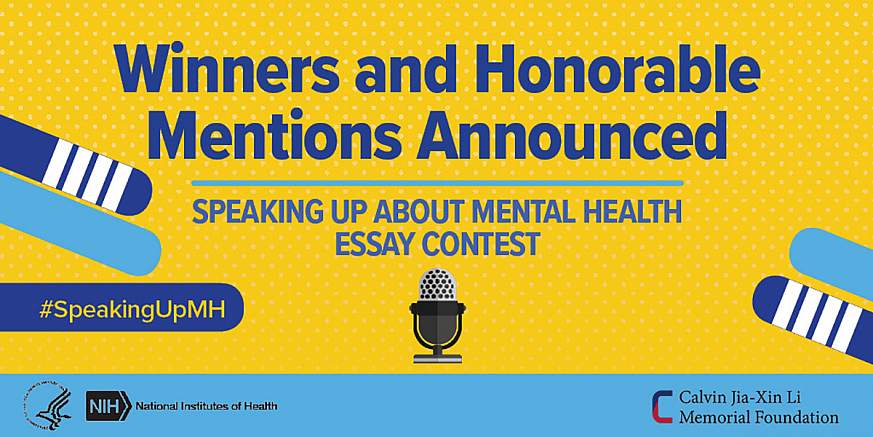NIH announces winners of “Speaking Up About Mental Health!” essay contest