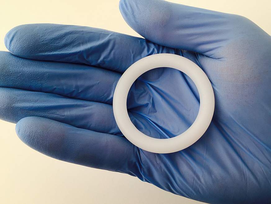 A silicone vaginal ring identical to those used in the ASPIRE trial.